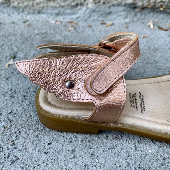 OLD SOLES Gold Wing Sandals Girls 10 27 Rose Gold Toddler Girl Shoes with Wings - Picture 3 of 8